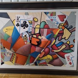 YANKEL GINZBURG Serigraph Kings Original SIGNED RARE Large 54x43 Abstract Art