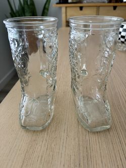 Vintage Glass Cowboy Boots