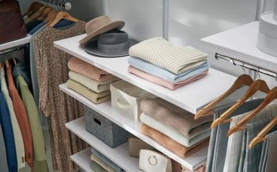 Everbilt 4 ft. White Adjustable Closet Organizer Decor Shelf Cover (2PK)