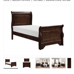 Twin Bed With Box Spring And Bed Frame Brand New 