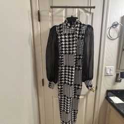 Black And White Maxi Bodycon Dress