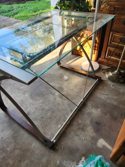 Computer glass desk