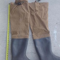 Brown RedBall fishing hunting waterproof Hip Waders Sole sz 12 