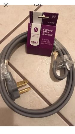 6' 30 Amp 3 wire Dryer Cord