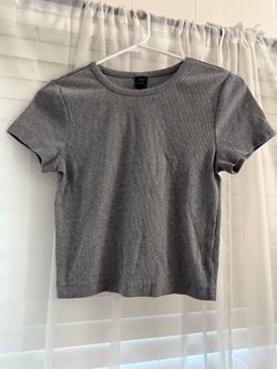 Grey cotton crop top