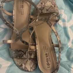 LifeStride heals (snake print, low block heel)
