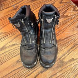 Harley-Davidson Mens Size 12 Brake Light Black Leather Motorcycle BOOTS