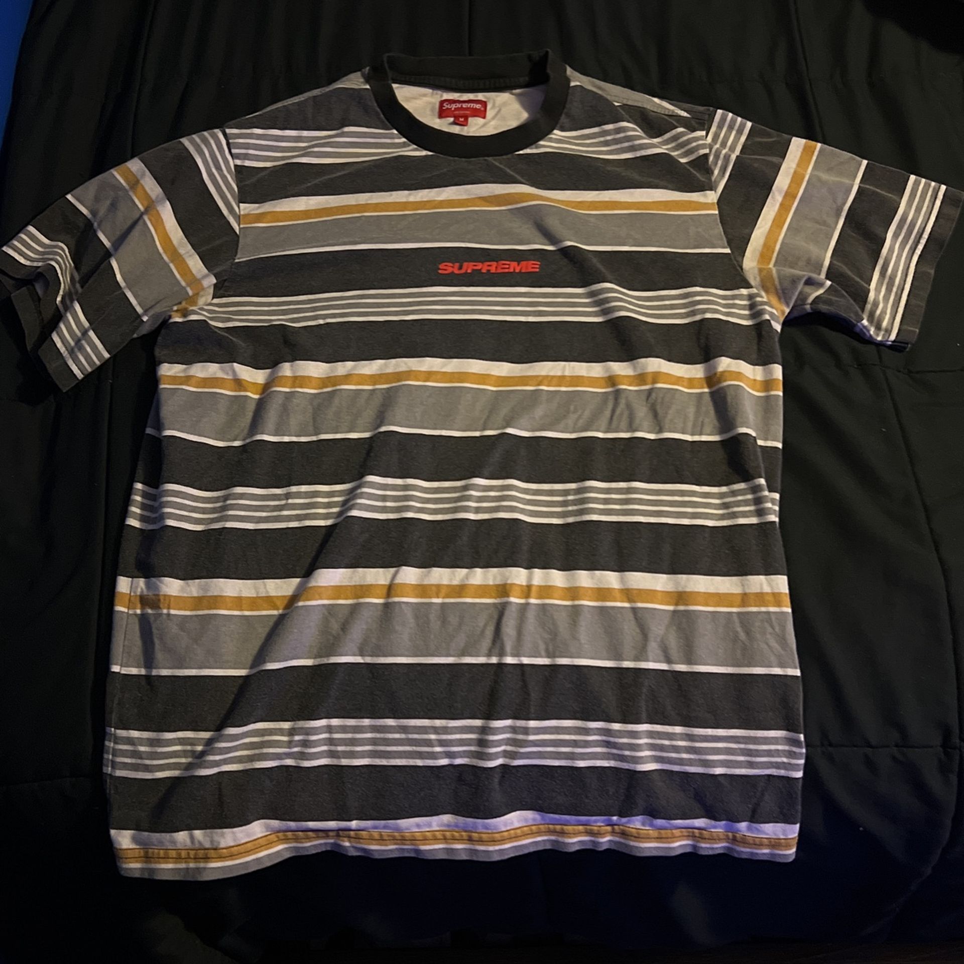 Supreme Striped Logo Tee