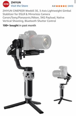 ZHIYUN CINEPEER Weebill 3E, 3-Axis Lightweight Gimbal Stabilizer for DSLR & Mirrorless Camera Canon/Sony/Panasonic/Nikon