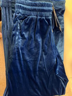 AKIRA Velour Track Pants Royal Blue Velvet Women's XL NEW with Tags