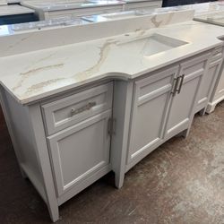 Sassy 72 in. Single Sink Dove Gray Bath Vanity with Quartz Top