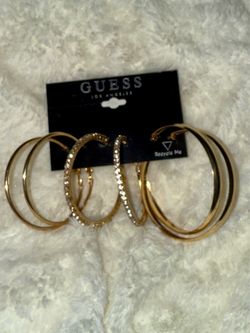 New Guess Earrings.  Set of 3