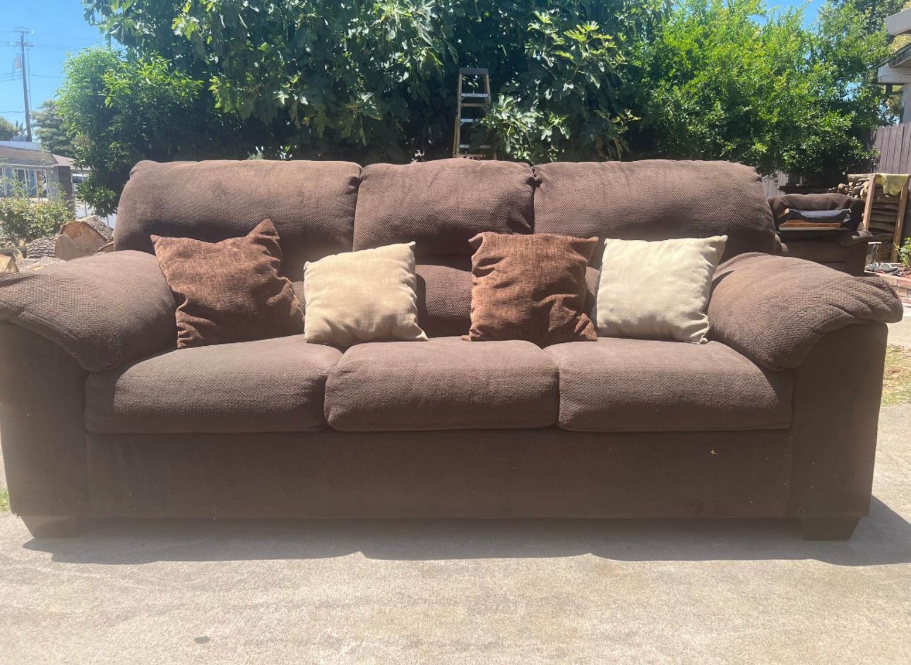 Two Piece Brown Couch Set