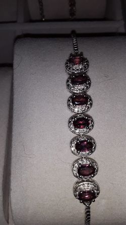 Beautiful Lusaka Amethyst bracelet set in Sterling silver.