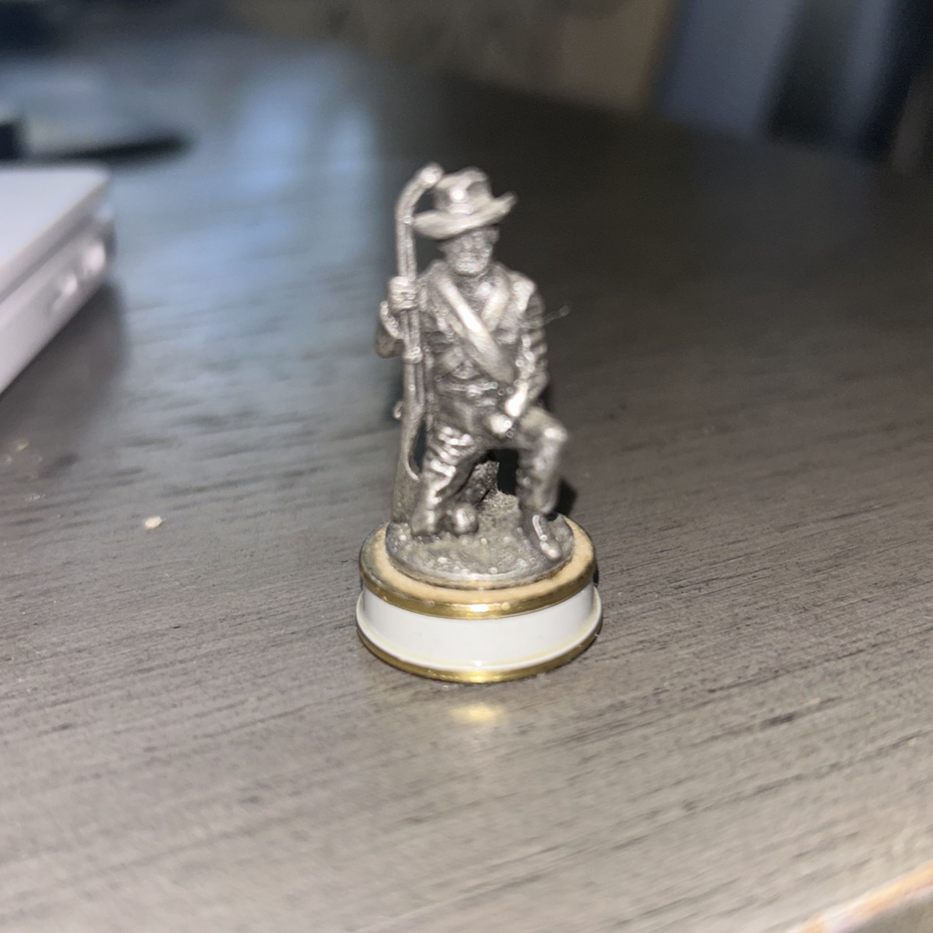 Franklin Mint Civil War Chess Confederate Pawn Replacement Piece Pewter/Brass
