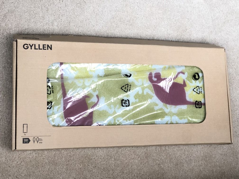Ikea Gyllen Green Pink Wall Lamp Jungle Monkey Lamp 22"