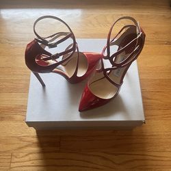 Jimmy Choo Patent Red Heels – Size 37.5 – With Box – Public Meetup