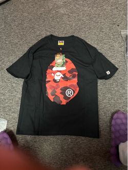 red and black bape shirt