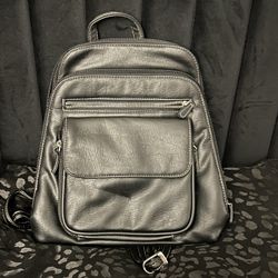 black leather backpack 