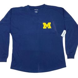 Boxer-Craft Michigan Wolverines Spirit Jersey Mens Large Long Sleeve Shirt New