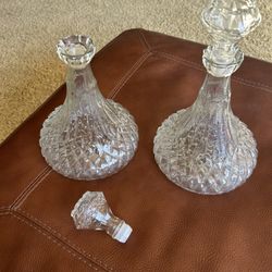 Heavy Glass Wine Decanters (2)