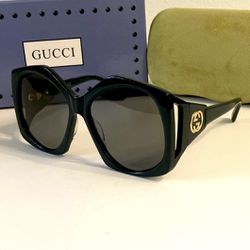 New GUCCI Oversized Green Frame Sunglasses 