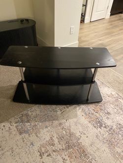 Black 3-Tier TV Stand with Chrome Legs