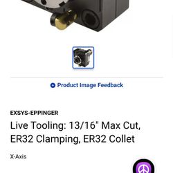 LOWERED PRICE. NEED TO SELL ASAP.  Eppinger EXSYS Live Tool Holders