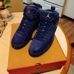 Jordan 12s All Blue Suede 