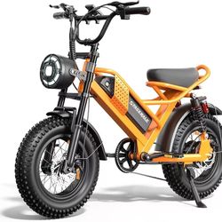 M7 Electric Bike for Adults, 750W Motor, 20"x4" Fat Tires, 25mph Top Speed, 48V 15Ah Removable Battery, Dual Front & Rear Suspension for Sm