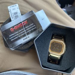 Gold Steel G Shock Semi-used