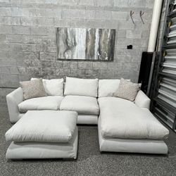White Plush Sectional