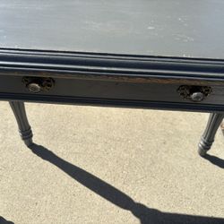 Gray Solid Wood Desk. 