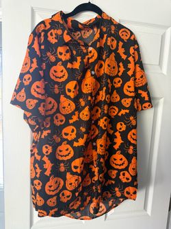 Men’s Halloween Pumpkin shirt 3x fits like a 2X