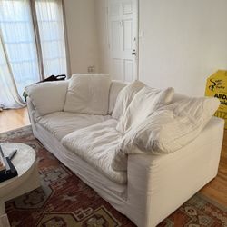 Restoration Hardware White Cloud Couch - 2-Cushion Sofa, 7 feet