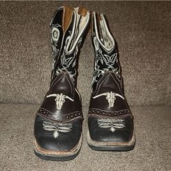 Boy's Black & Brown Western Boots 