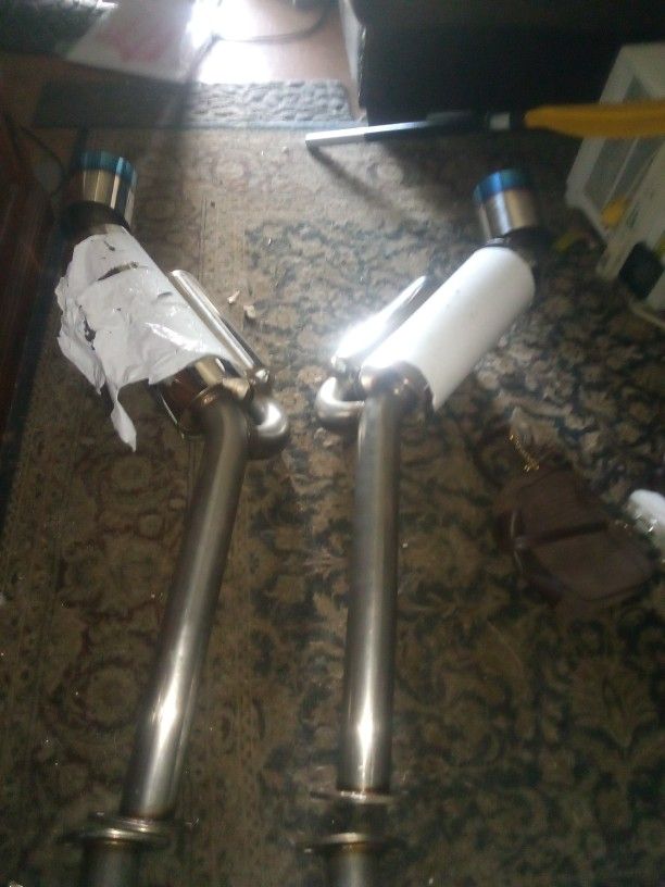 Stainless Steel With Cat Back With Fire Tips Exhaust Pipes
