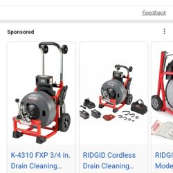 Rigid Cordless Drain Snake $4000 Everything Has Difrent Prices