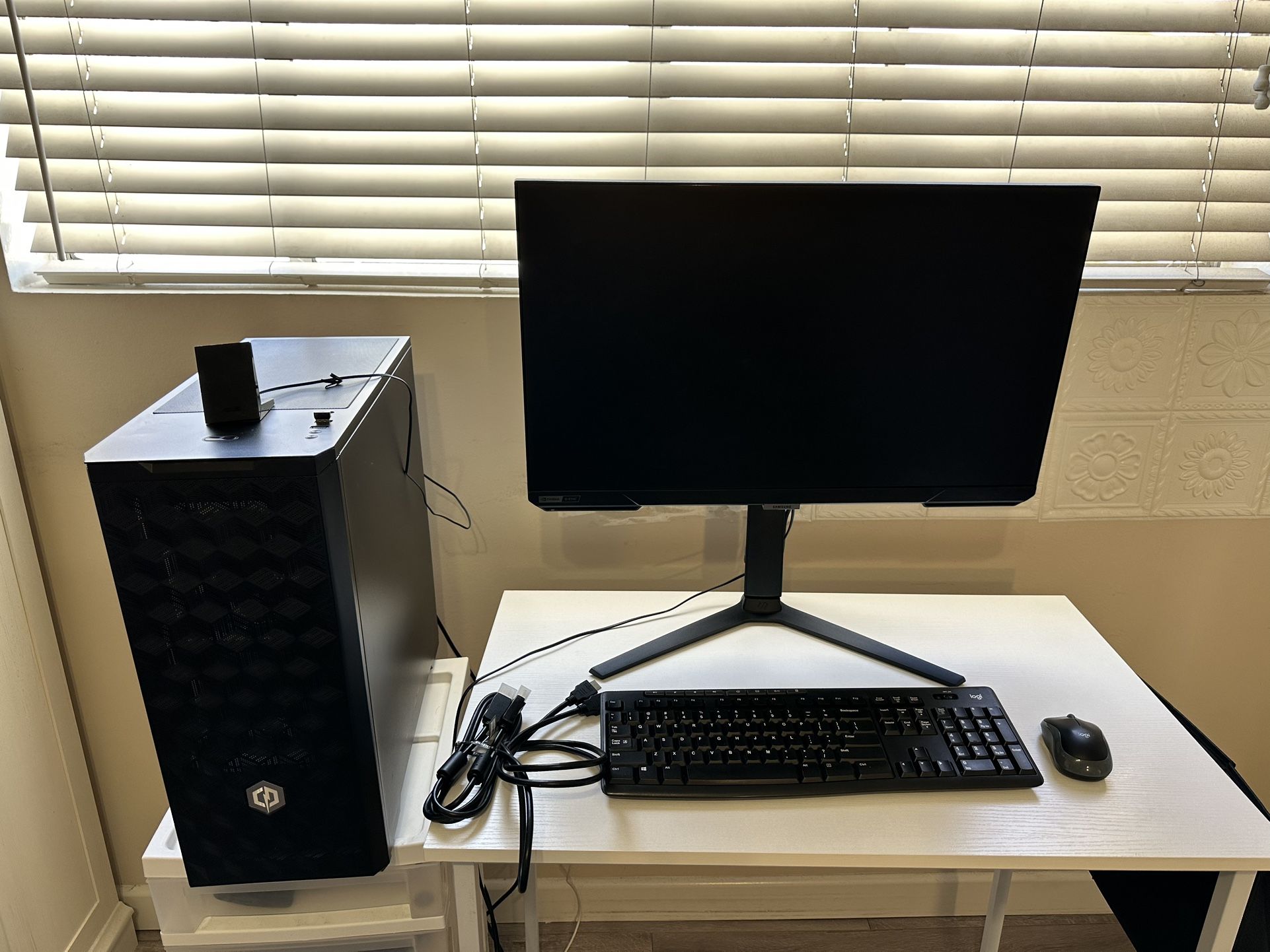 Gaming PC Full Set – CyberPowerPC + Samsung 27” Monitor + Logitech Keyboard & Mouse + ASUS Wi-Fi Antenna