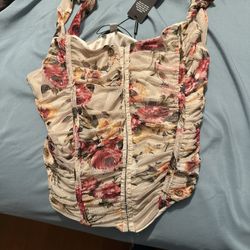 Fashion Nova Maya Mesh Corset Top