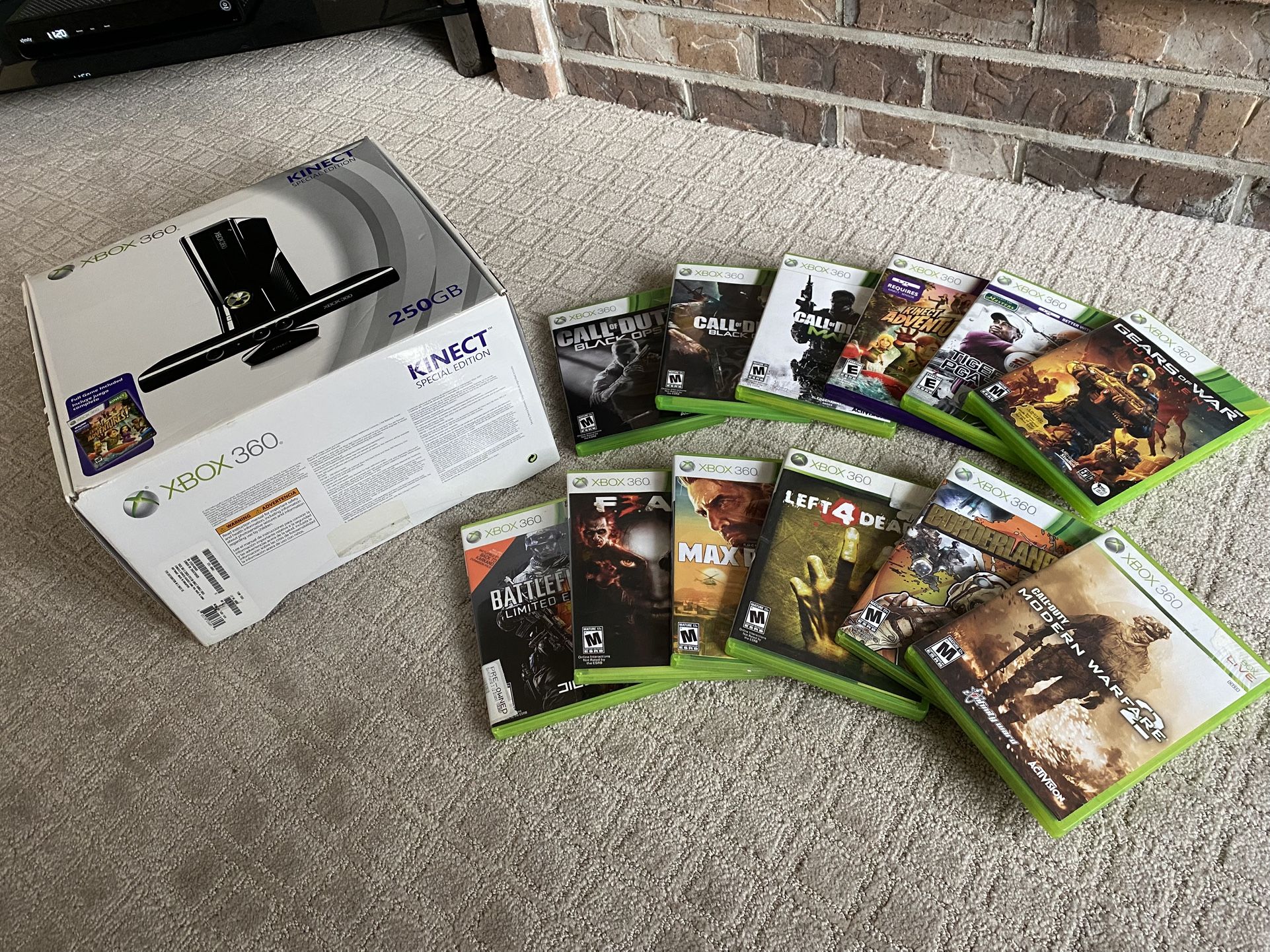Xbox 360 Kinect And 12 Games Bundle