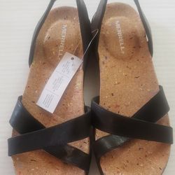 Merrell Womens Size 8 Napa Valley Sling Dark Malbec Sandals Shoes Cross Strappy