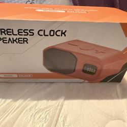 Pink Wireless Clock Speaker 