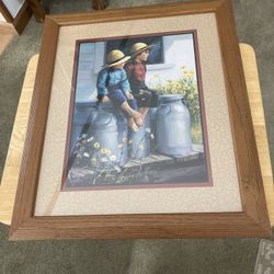 2 Amish Art Print Matted And Framed 