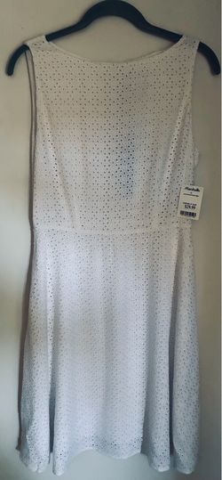 Womens Sz 2 white eyelet fully lined dress NEW