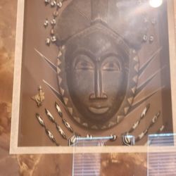 Gabon African Mask Framed