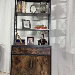 4 Tier Shelf With Drawer & Storage / Bookshelf/ Bookcase / Cabinet / Display Rack LIKE NEW!