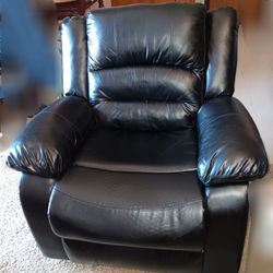 Black Faux Leather Recliner 