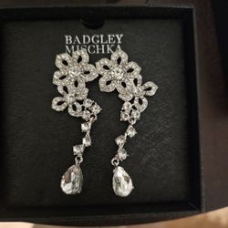 Badgley Mischka Floral Vine Drop Earrings