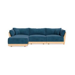 Inside Weather Modular Bondi 3-seater sectional SLIPCOVER ONLY  in Commodor Blue Luxury Velvet